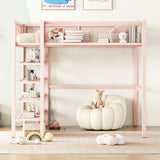 Loft Bed With 4 Tier Shelves And Storage - Furniture Home Direct