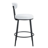 Counter Height Chairs Padded Seat Black Metal Frame White - Furniture Home Direct