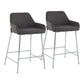 Daniella - Contemporary Fixed Height Counter Stool With Metal Legs (Set of 2) - Furniture Home Direct