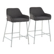 Daniella - Contemporary Fixed Height Counter Stool With Metal Legs (Set of 2) - Furniture Home Direct