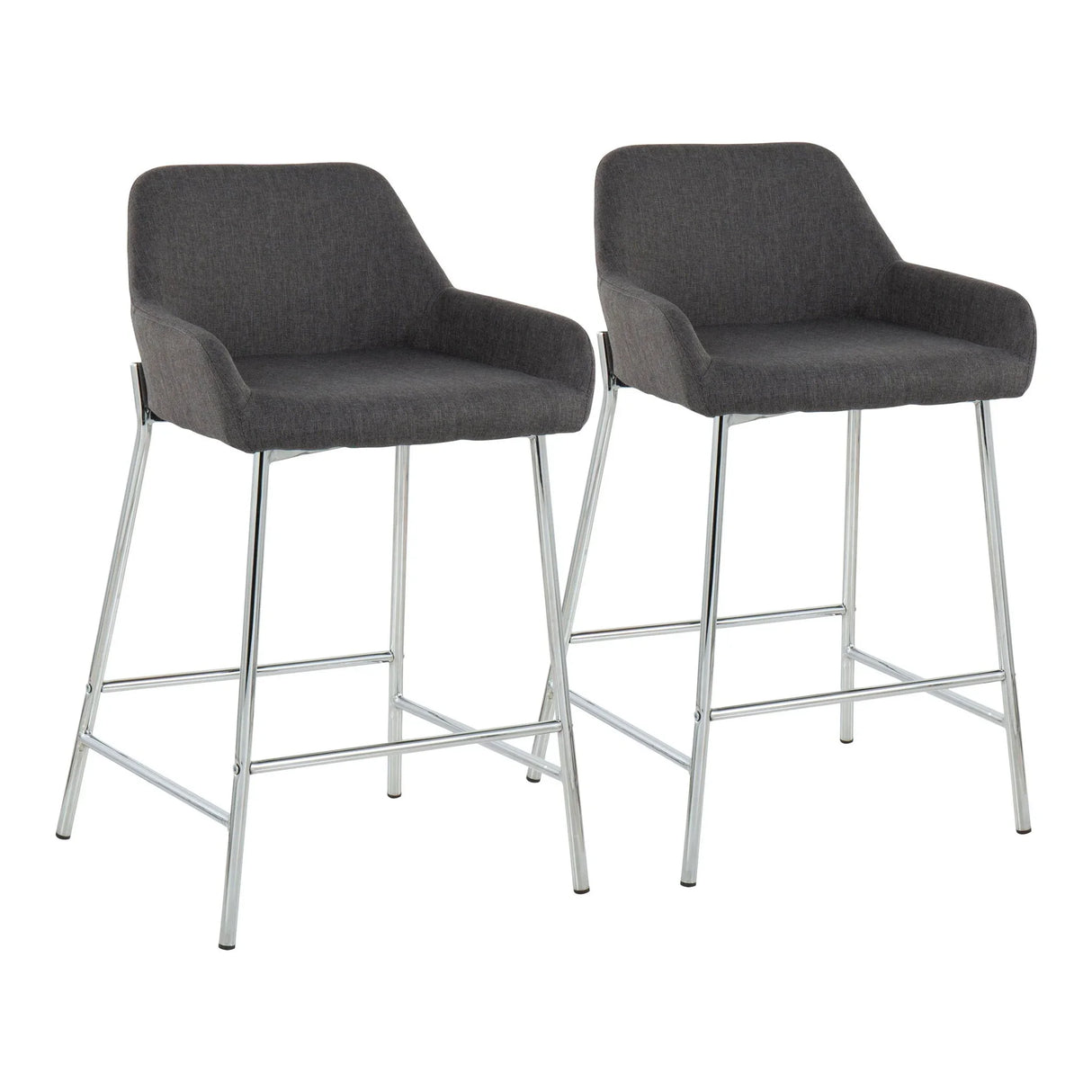 Daniella - Contemporary Fixed Height Counter Stool With Metal Legs (Set of 2) - Furniture Home Direct