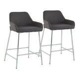 Daniella - Contemporary Fixed Height Counter Stool With Metal Legs (Set of 2) - Furniture Home Direct