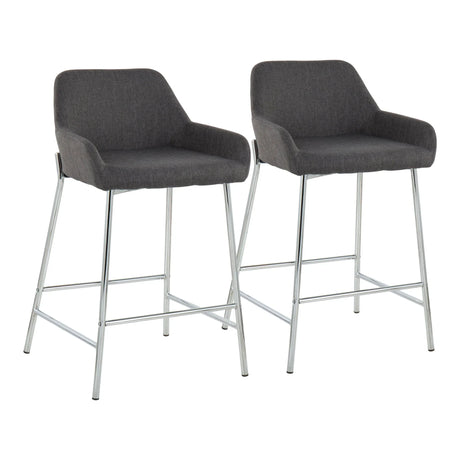 Daniella - Contemporary Fixed Height Counter Stool With Metal Legs (Set of 2) - Furniture Home Direct