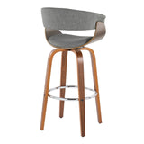 Vintage Mod - Mid Century Modern Fixed Height Barstool With Swivel With Round Footrest (Set of 2) - Furniture Home Direct