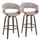 Vintage Mod - Mid Century Modern Fixed Height Barstool With Swivel & Round Footrest (Set of 2) - Furniture Home Direct