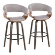 Vintage Mod - Mid Century Modern Fixed Height Barstool With Swivel & Round Footrest (Set of 2) - Furniture Home Direct