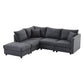 Modern Sectional Sofa With Vertical Stripes, 2 Pillows, 5 Seat Couch With Convertible Ottoman, Various Combinations, L-Shape Indoor Furniture For Living Room - Furniture Home Direct
