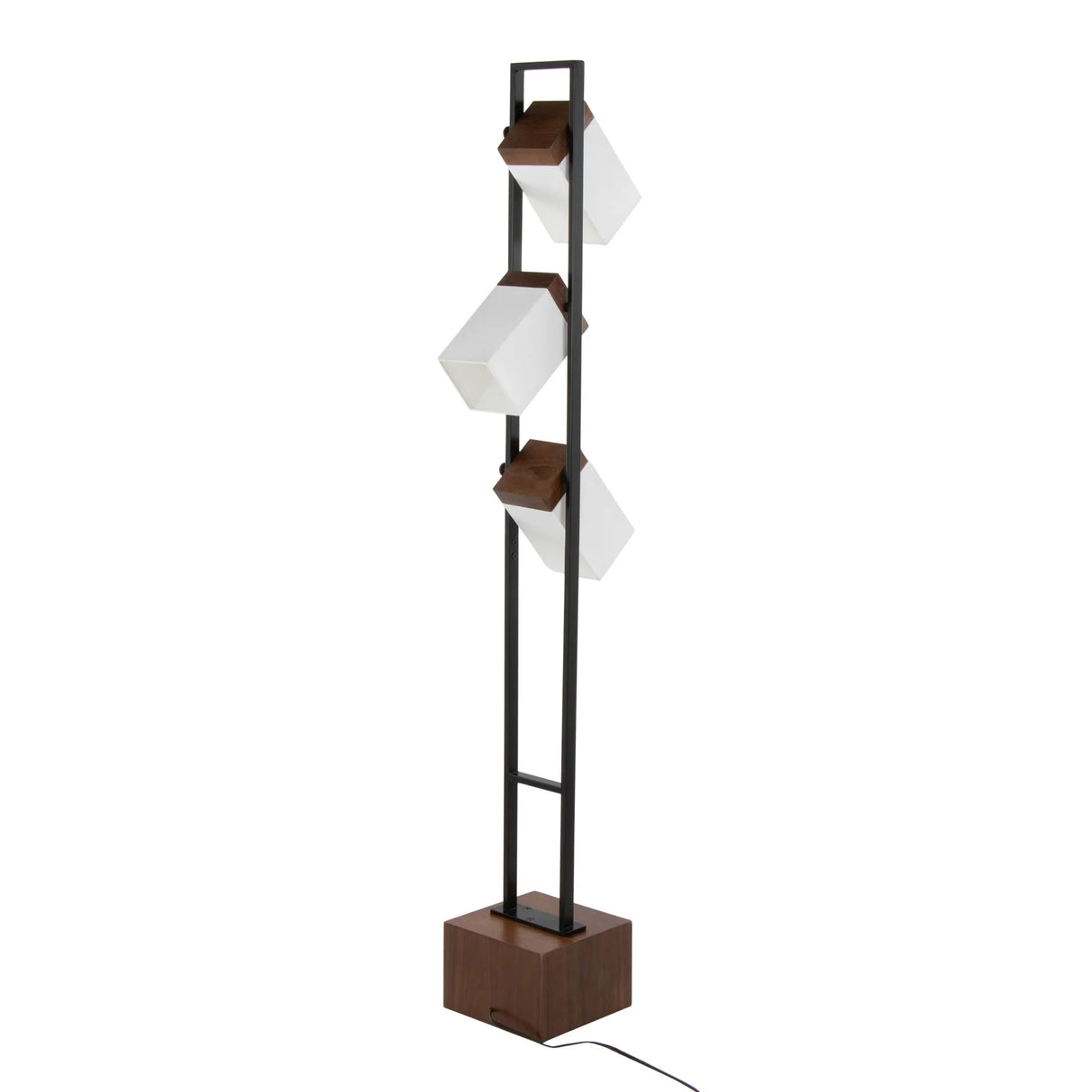 Bento - Contemporary Floor Lamp - Black / Walnut / White - Furniture Home Direct