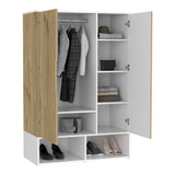 Wardrobe With Double Doors And Shoe Storage Modern Beige - Furniture Home Direct