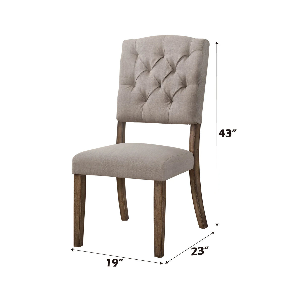 Bernard - Weathered Side Chair (Set of 2) - Furniture Home Direct