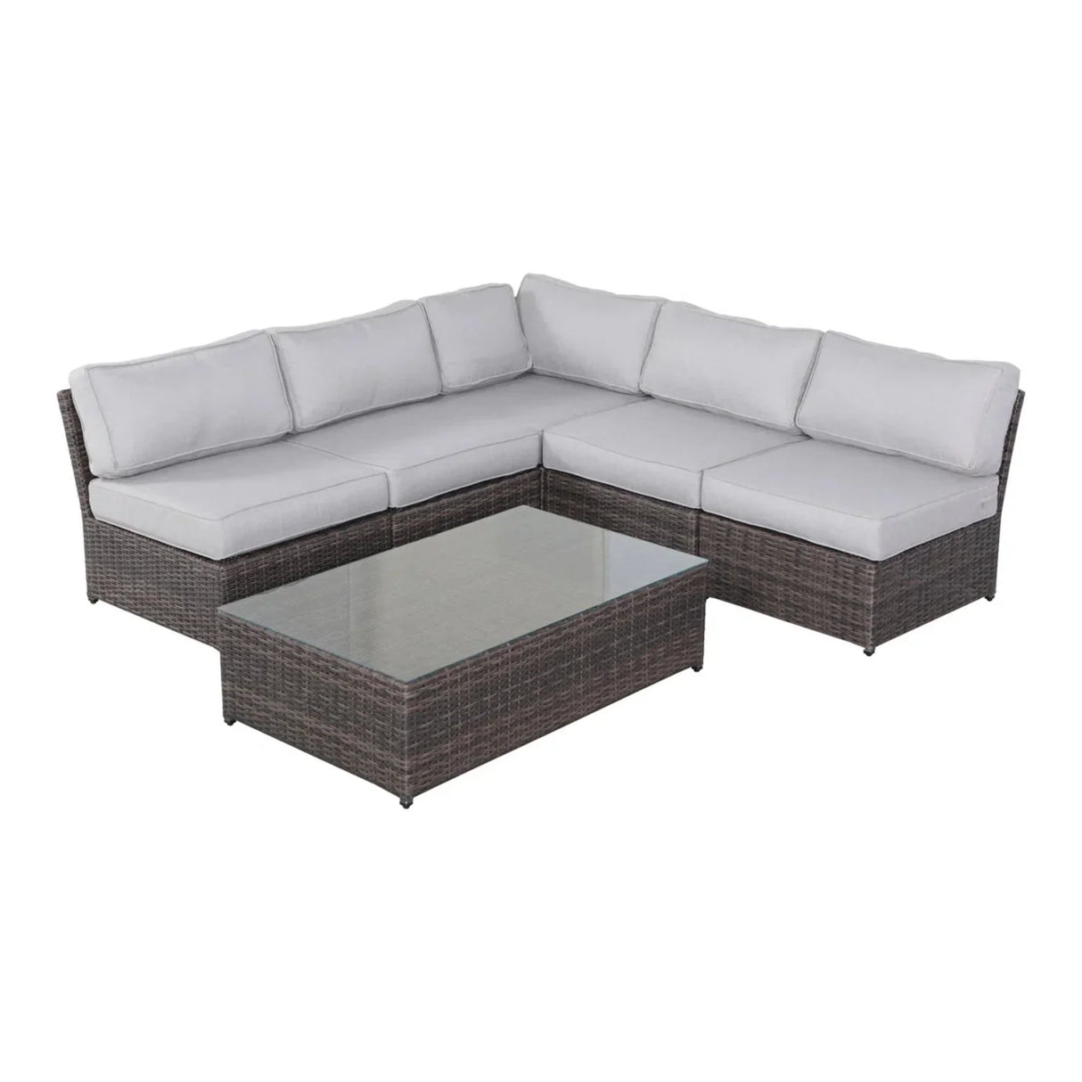 Comfortable Modern Patio Rattan Sectional Set With Cushions - Furniture Home Direct