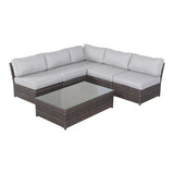 Comfortable Modern Patio Rattan Sectional Set With Cushions - Furniture Home Direct