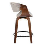 Symphony - Mid Century Modern Fixed Height Counter Stool With Swivel With Round Footrest (Set of 2) - Furniture Home Direct
