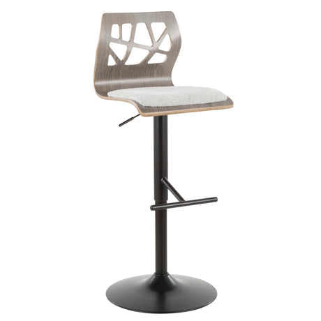 Folia - Mid Century Modern Adjustable Barstool With Swivel & Rounded T Footrest (Set of 2) - Furniture Home Direct