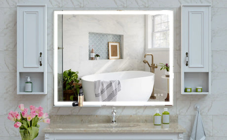 LED Bathroom Vanity Mirror Wall Mounted Adjustable White / Warm / Natural Lights Anti-Fog Touch Switch With Memory Modern Smart Large Bathroom Mirrors - Furniture Home Direct