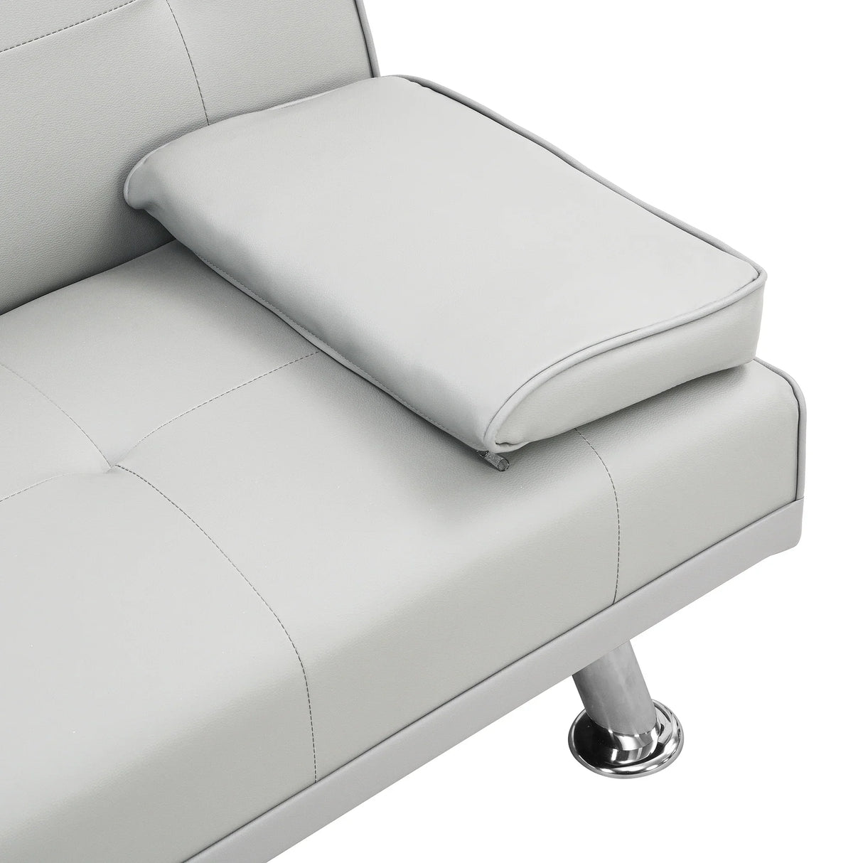 Sleeper Sofa with Armrest and Two Cup Holders - White - Furniture Home Direct
