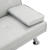 Sleeper Sofa with Armrest and Two Cup Holders - White - Furniture Home Direct