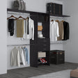 Closet System With Drawers Shelves Engineered Wood Black - Furniture Home Direct
