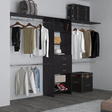 Closet System With Drawers Shelves Engineered Wood Black - Furniture Home Direct