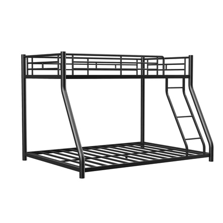 Bunk Bed Frame With Ladder And Guardrail, Heavy Duty Noise Free Design Metal Construction - Furniture Home Direct