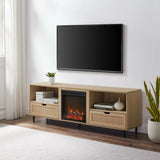Coastal Rattan Door TV Stand For TVs Up To 10015” - Coastal Oak - Furniture Home Direct