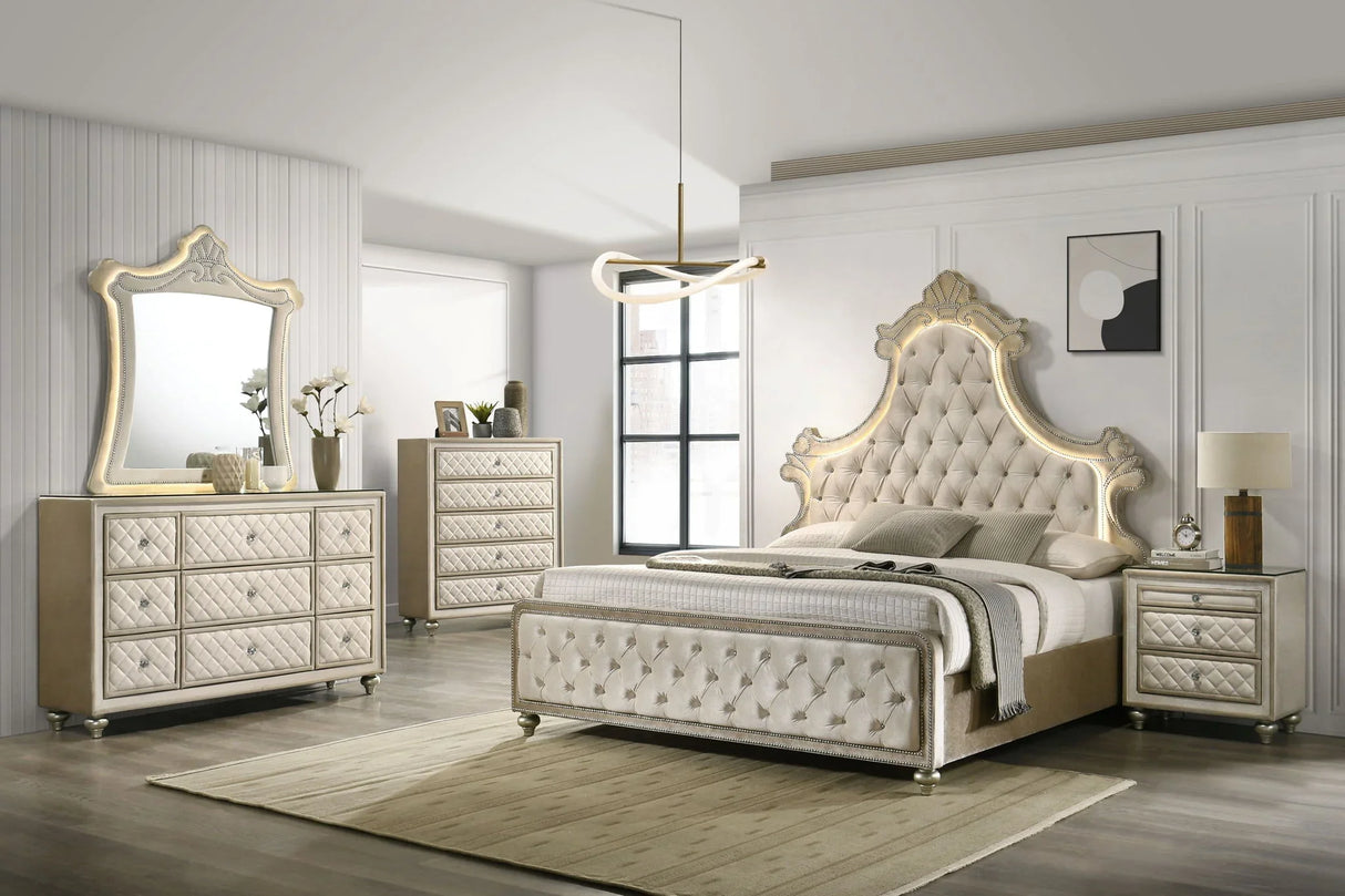 Lucienne - Bed With LED Lighting - Furniture Home Direct