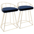 Canary - Contemporary / Glam Counter Stool (Set of 2) - Gold / Blue - Furniture Home Direct