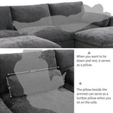 Modular Sectional With Storage Pockets, 5 Seat U Shaped Couch Set With Pillows, Free Combination Modern Cloud Sofa With 2 Movable Ottoman - Furniture Home Direct