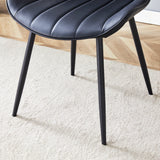 Dining Chairs With PU Leather Upholstery Metal Legs Black - Furniture Home Direct