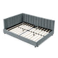 Mid-Century Upholstered Tufted Bed Frame With Backrest And Armrests - Furniture Home Direct