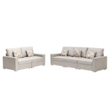 Nolan - Linen Fabric Sofa And Loveseat Living Room With Pillows And Interchangeable Legs - Furniture Home Direct