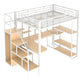 Loft Bed With Storage Staircase And Small Wardrobe, Built - In Desk And Storage Shelves - Furniture Home Direct