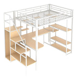 Loft Bed With Storage Staircase And Small Wardrobe, Built - In Desk And Storage Shelves - Furniture Home Direct