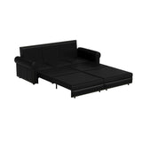 3 In 1 Convertible Sleeper Sofa With Nailhead Trim & Rolled Arm - Furniture Home Direct