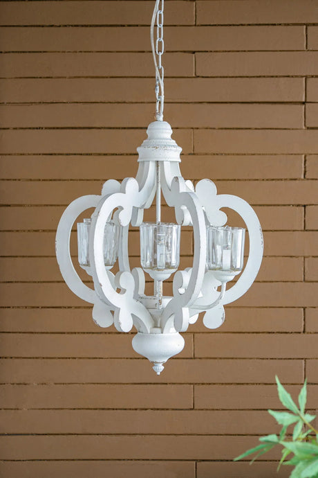 Farmhouse Chandelier, 6 Light Wood Chandelier Pendant Light Fixture With Adjustable Chain For Dining Room Living Room Entryway, Bulb Not Included - Furniture Home Direct