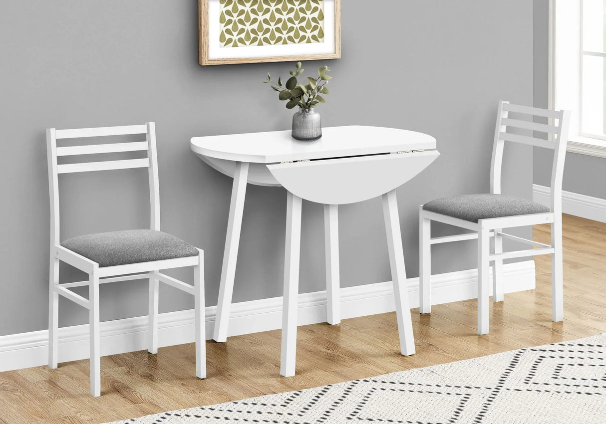 3 Pieces Dining Table Set, Small, Drop Leaf, Contemporary & Modern - Furniture Home Direct