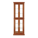 Curio Cabinet Lighted Curio Diapaly Cabinet With Adjustable Shelves And Mirrored Back Panel, Tempered Glass Doors (6 Tier), (E26 Light Bulb Not Included) - Furniture Home Direct
