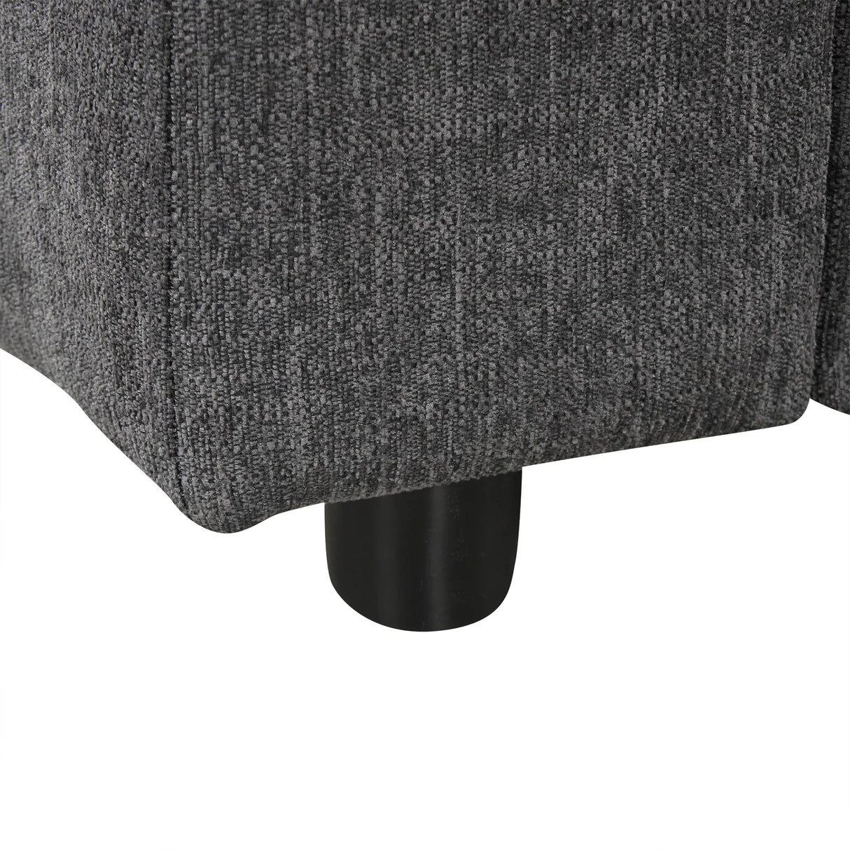 Chenille Cloud Sectional with Ottoman, Charging Ports and Three Back Pillows - Grey - Furniture Home Direct