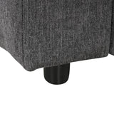 Chenille Cloud Sectional with Ottoman, Charging Ports and Three Back Pillows - Grey - Furniture Home Direct