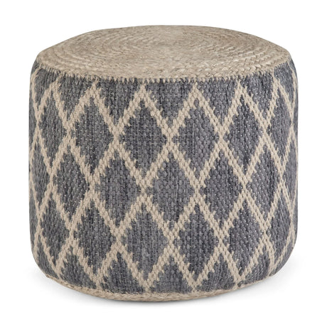Edgeley - Handcrafted Round Pouf - Furniture Home Direct
