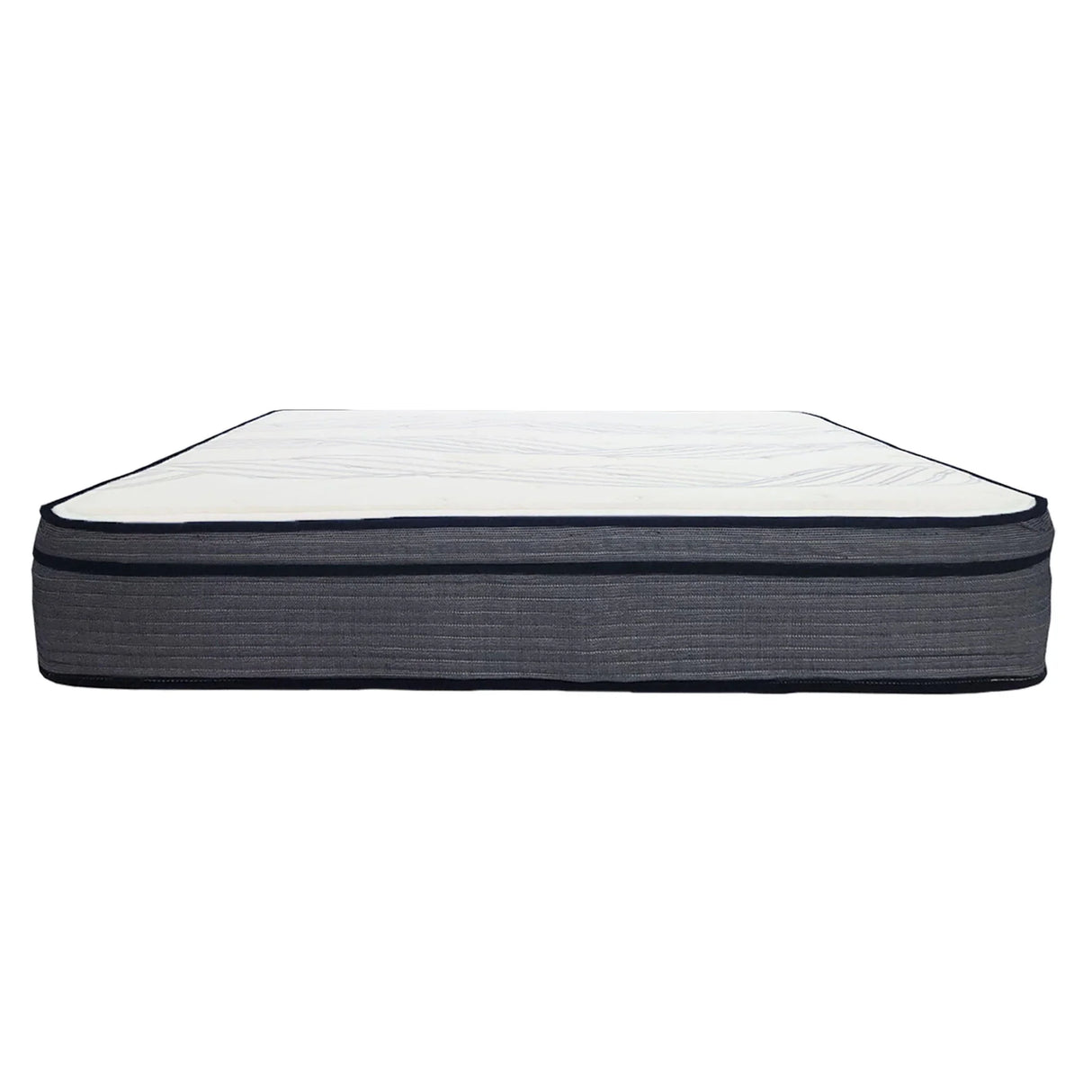 King Size Hybrid Plush Foam Mattress, Soft Polyester Knit Cover, Multi Layer Foam Mattress - White / Gray - Furniture Home Direct