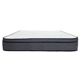 King Size Hybrid Plush Foam Mattress, Soft Polyester Knit Cover, Multi Layer Foam Mattress - White / Gray - Furniture Home Direct