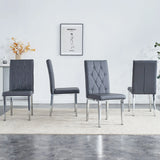 Vintage Style Armless Dining Chairs Set With Grid And Buckle Design - Furniture Home Direct