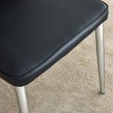 Dining Chairs with PU Upholstery and Metal Legs Black - Furniture Home Direct