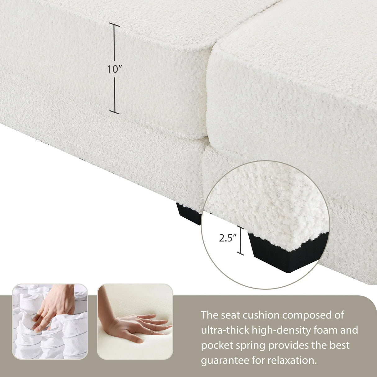 Free Combination Modular Convertible Sectional Sofa Bed Set, 4 Seat Upholstered Sleeper Corner Couch, Deep Seat Loveseat With Ottoman For Living Room, Office, Apartment - Furniture Home Direct