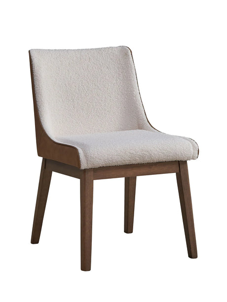 Ginny - Boucle Velvet Side Chair (Set of 2) - Walnut - Furniture Home Direct