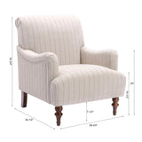 Sylvia - Striped Arm Chair - Natural - Furniture Home Direct