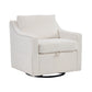 Linen Fabric 360° Swivel Accent Chair With Upholstered Back Pillow And Rivet Armrest - Furniture Home Direct