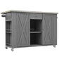 Outdoor Kitchen Island With Stainless Steel Top, Ample Storage Space, Towel And Spice Racks And A Bottle Opener - Furniture Home Direct