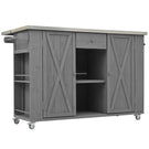 Outdoor Kitchen Island With Stainless Steel Top, Ample Storage Space, Towel And Spice Racks And A Bottle Opener - Furniture Home Direct
